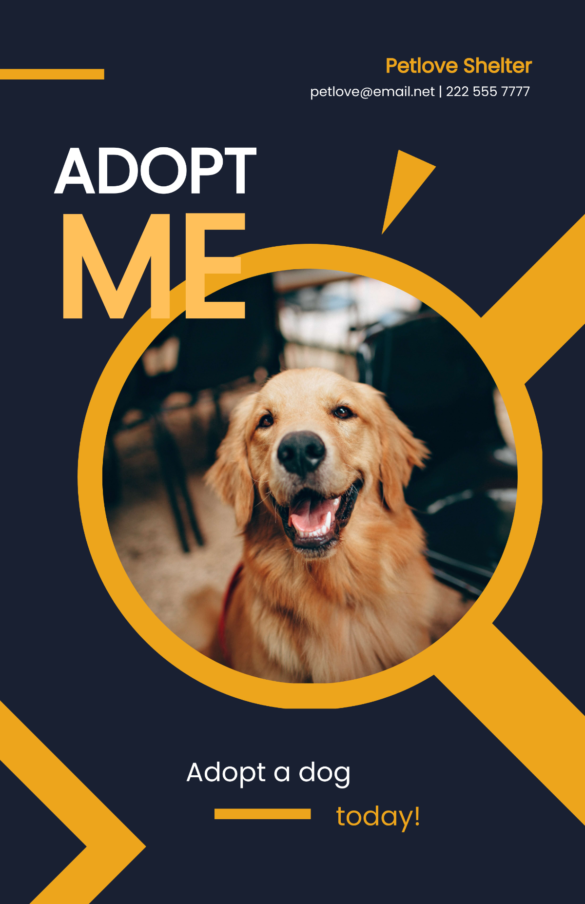 Simple Dog Adoption Poster Template