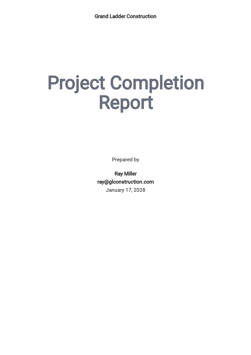 Project Completion Report Template Excel - Bank2home.com