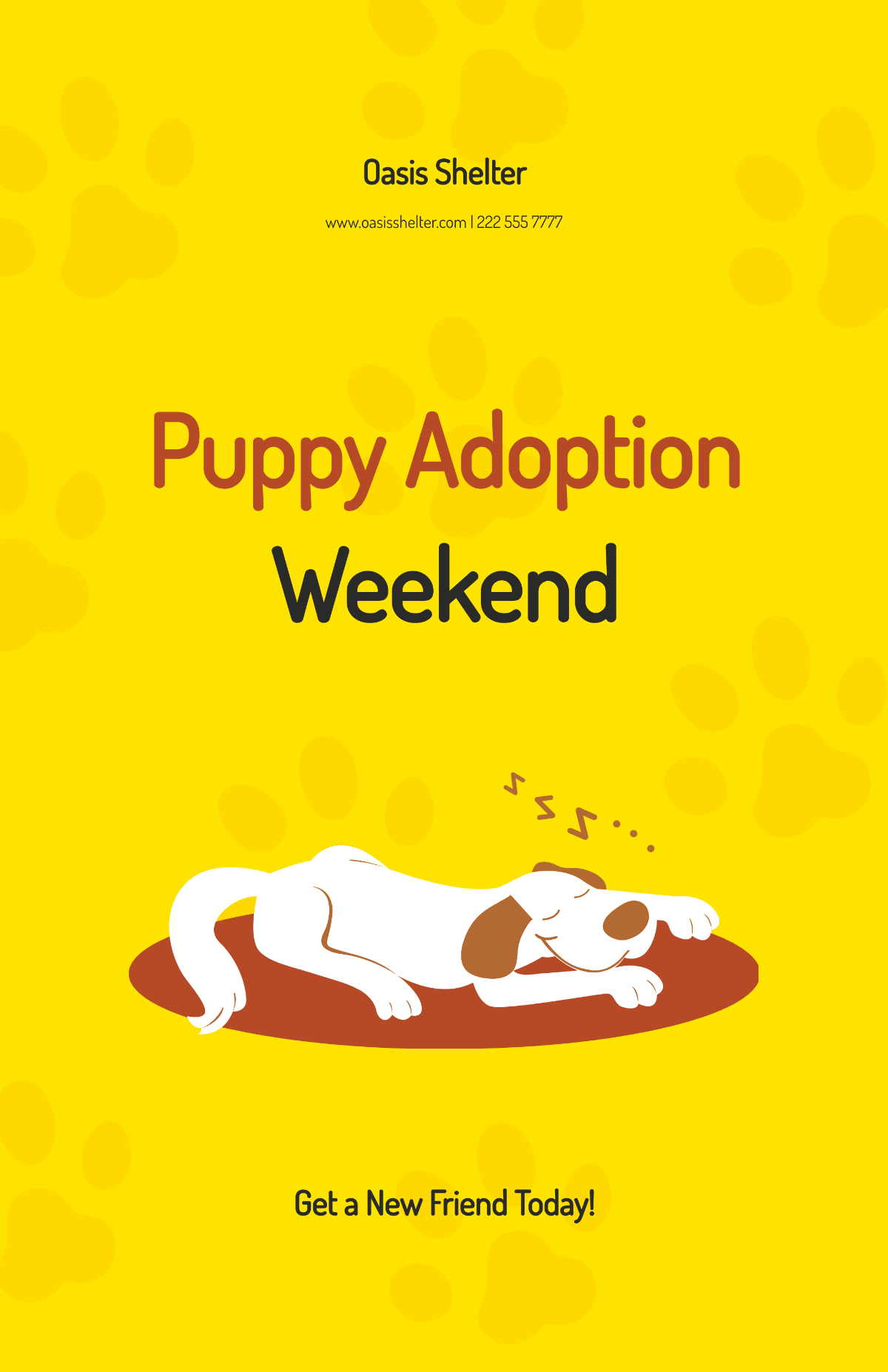 Modern Dog Adoption Poster Template