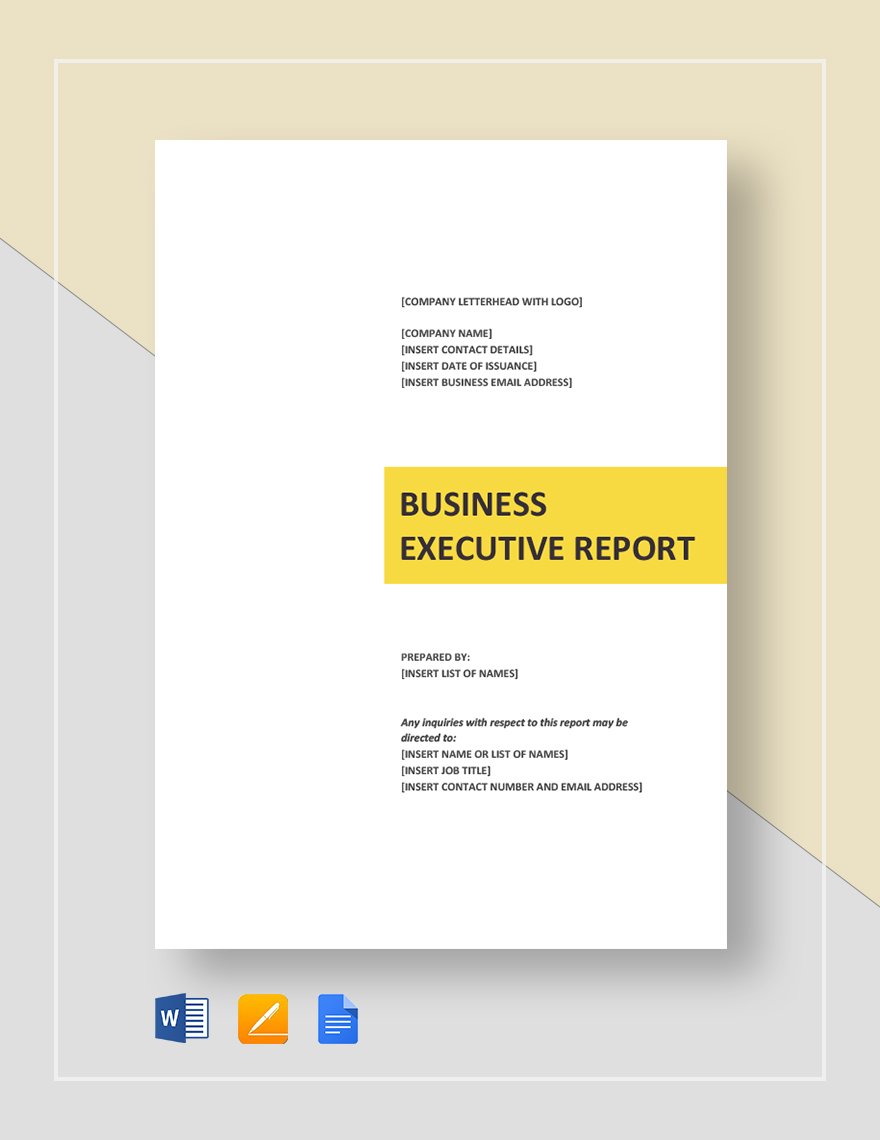 Business Executive Report Template