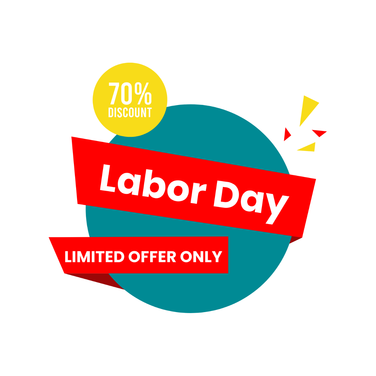 Labor Day Promotion Clipart Template