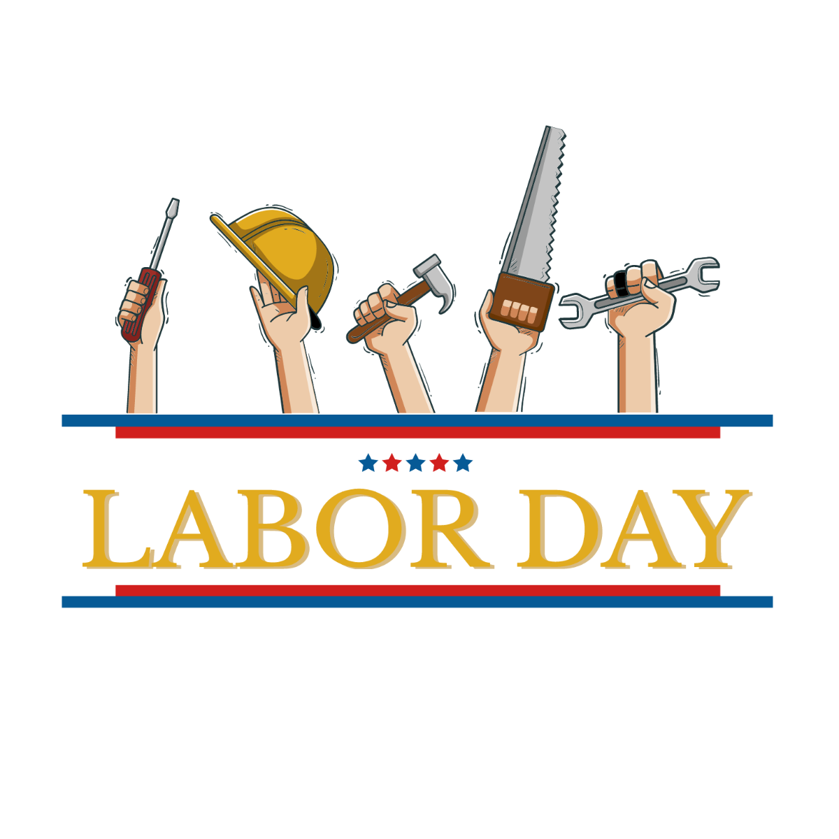 Free Labor Day Design Clipart Template