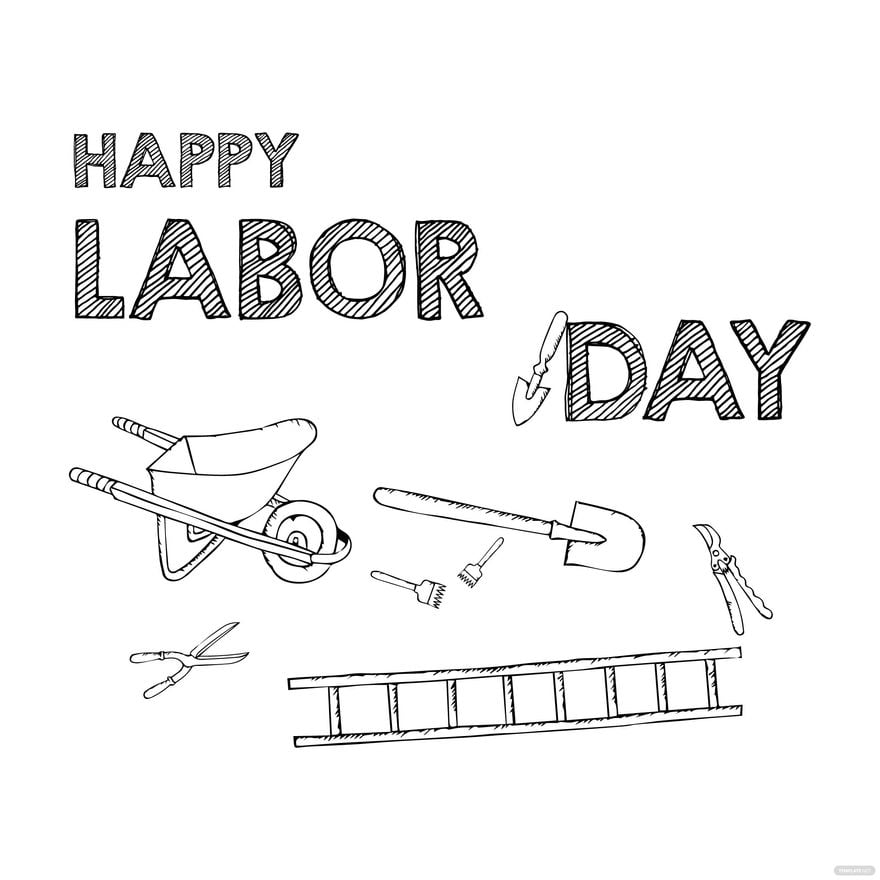 Labor Day Chalk Design Clipart