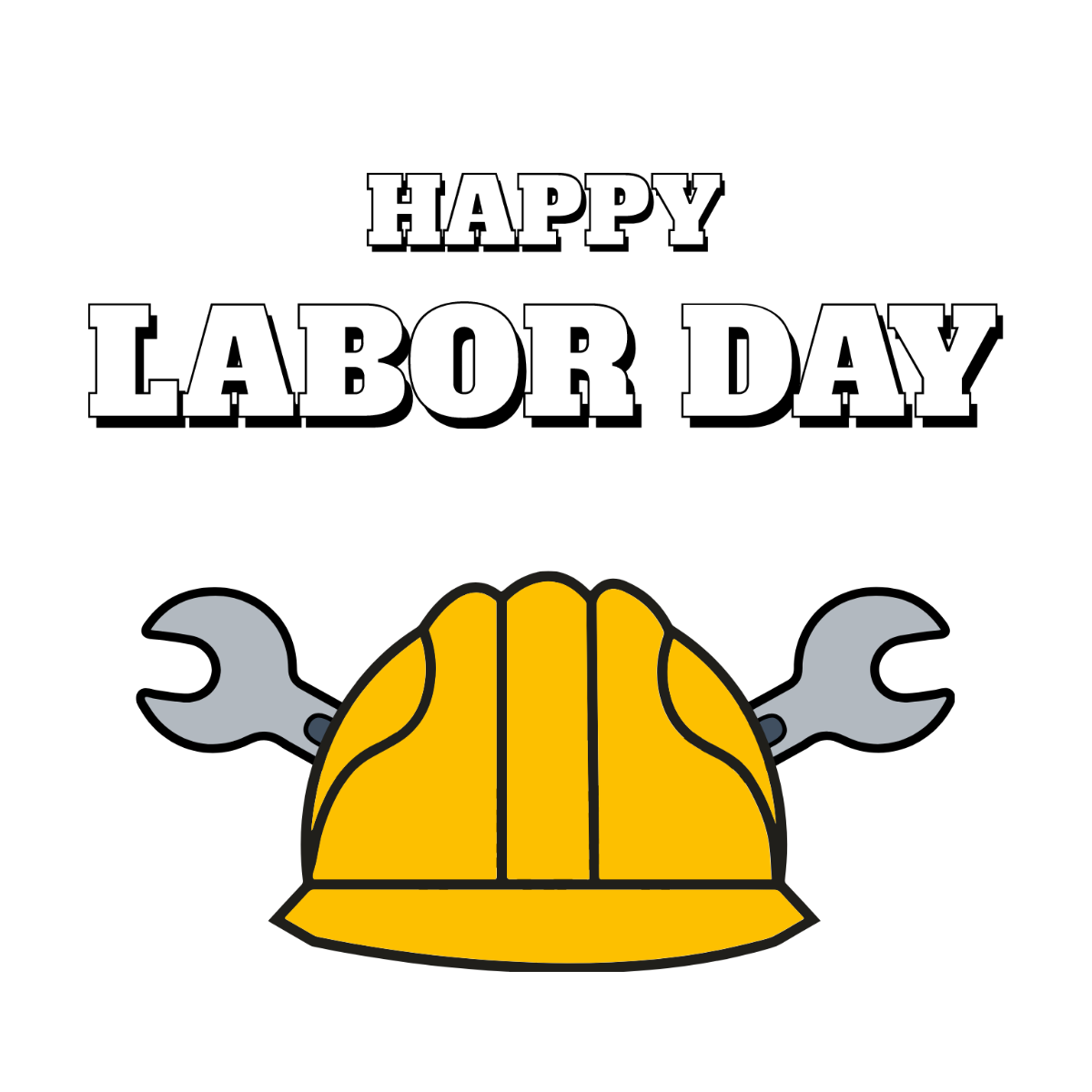 Free Labor Day Flat Design Clipart Template