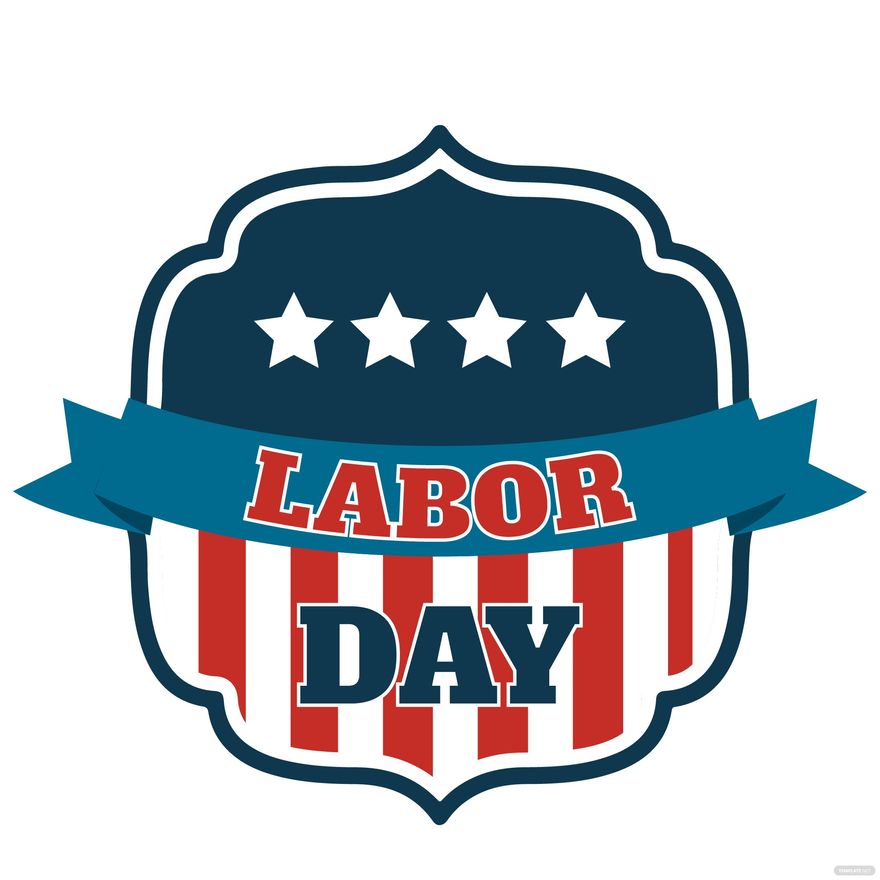 Labor Day Logo Clipart In PSD Illustrator SVG JPG EPS PNG 