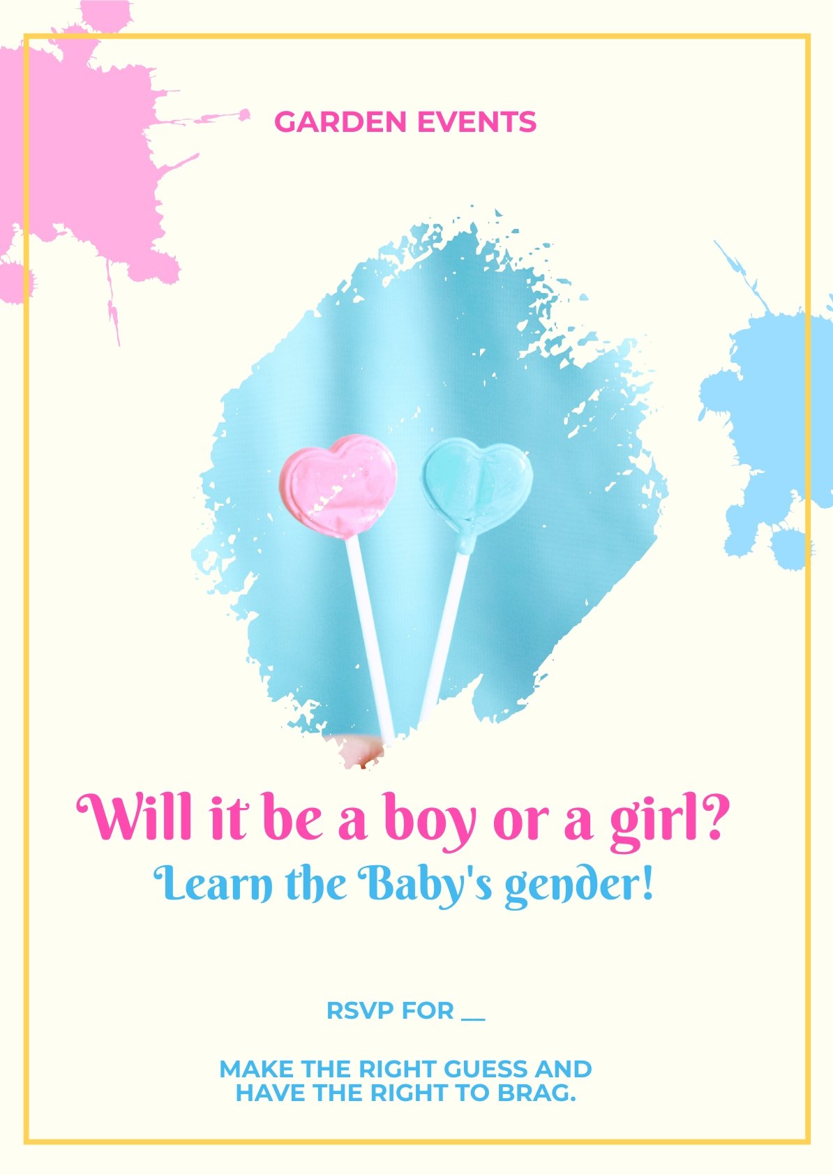 Gender Reveal Invitation Flyer
