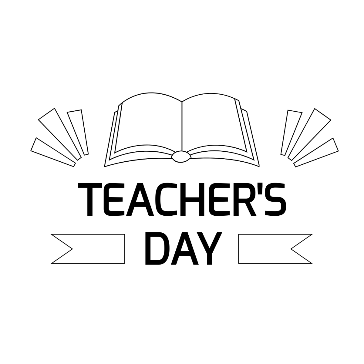 Teachers Day Logo Drawing Template