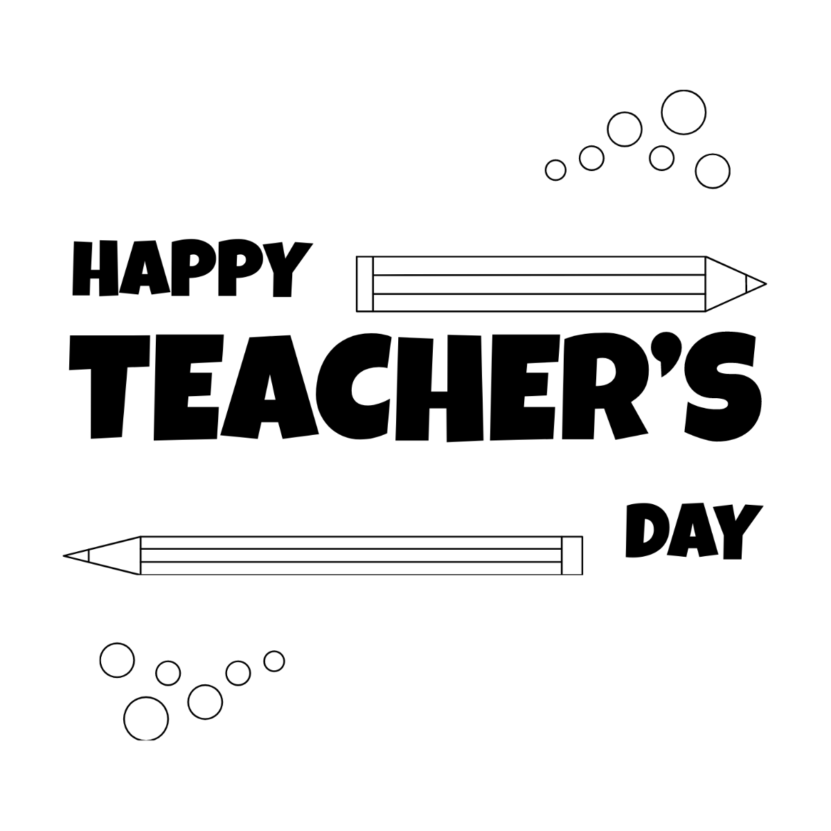 Teachers Day Symbol Drawing Template