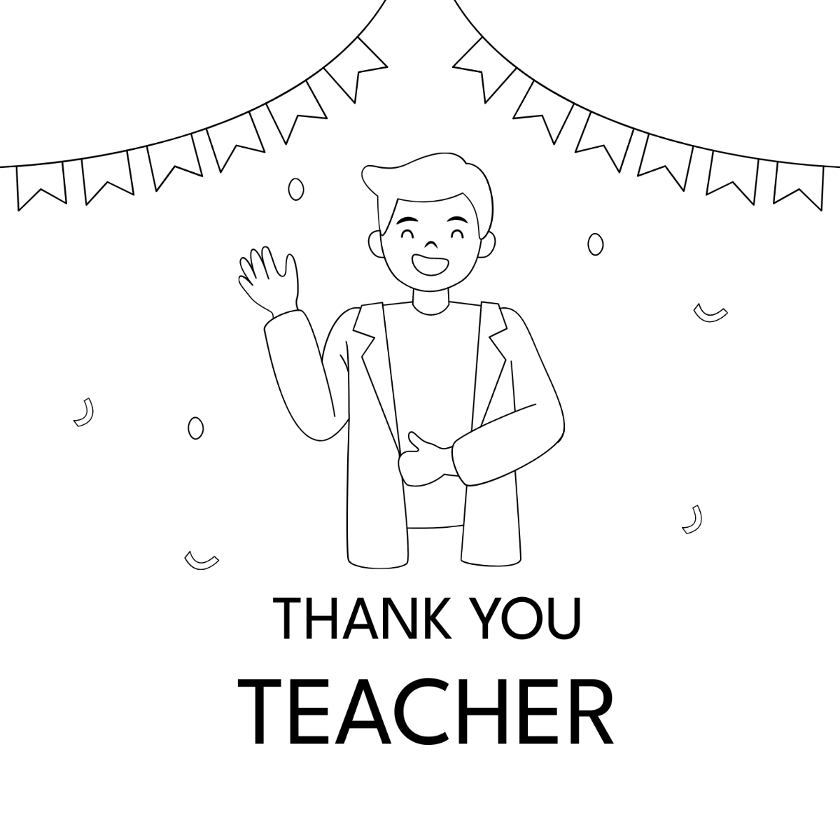 Teachers Day Sign Drawing Template