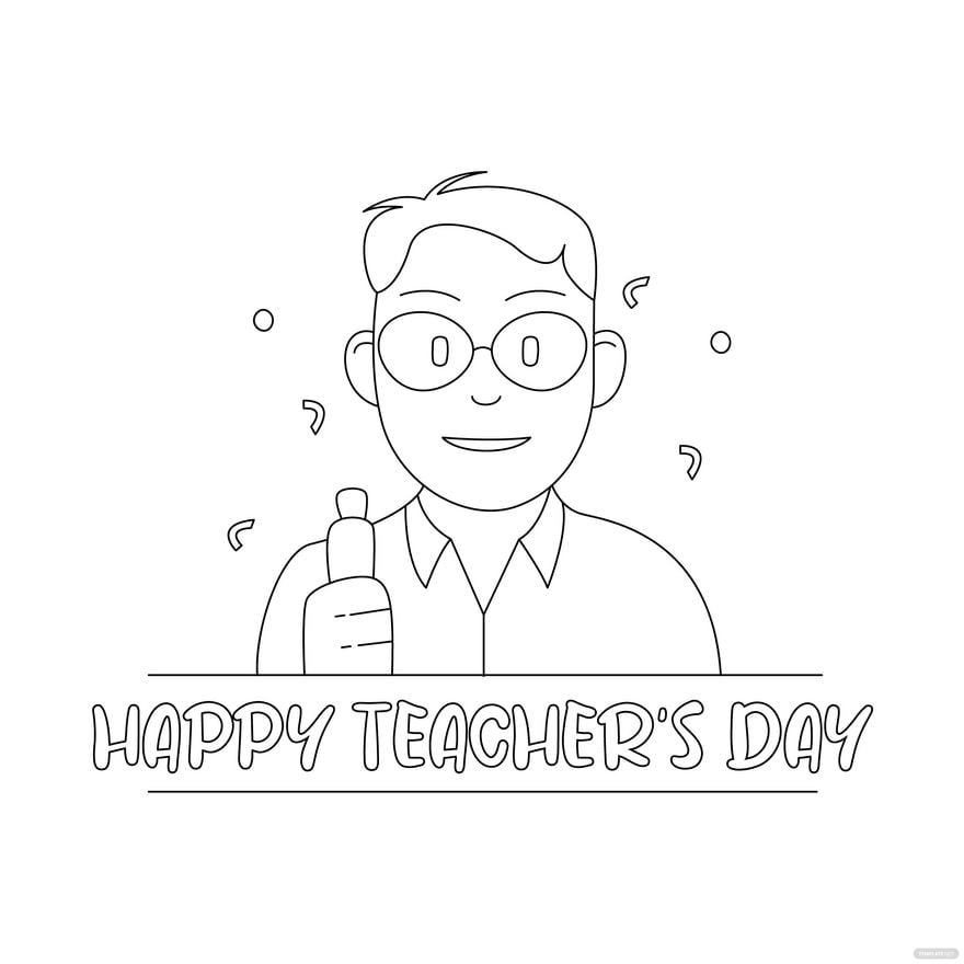 Teachers Day Coloring pages 23134484 Vector Art at Vecteezy
