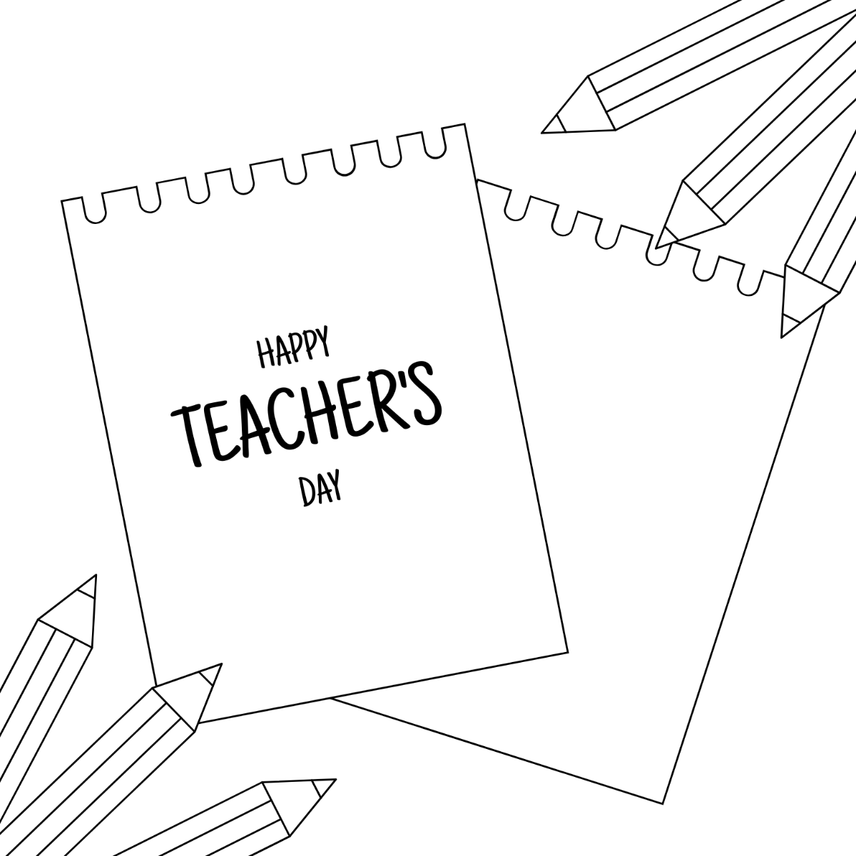 Teachers Day Message Drawing Template