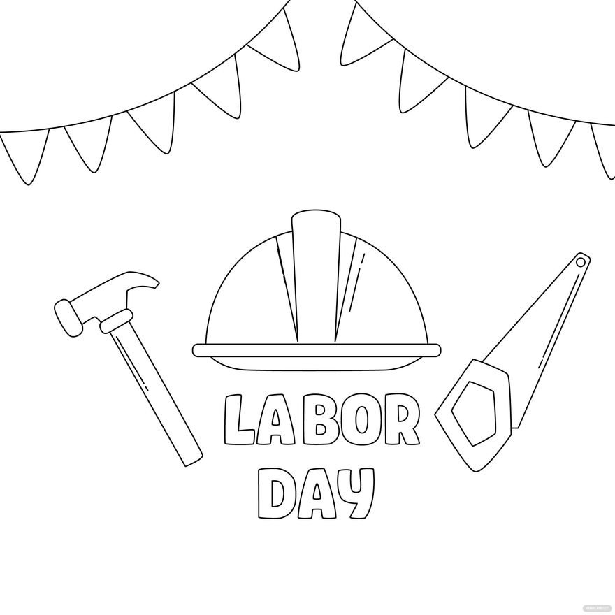 Labor Day Illustration Drawing in Illustrator, PSD, EPS, SVG, JPG, PNG