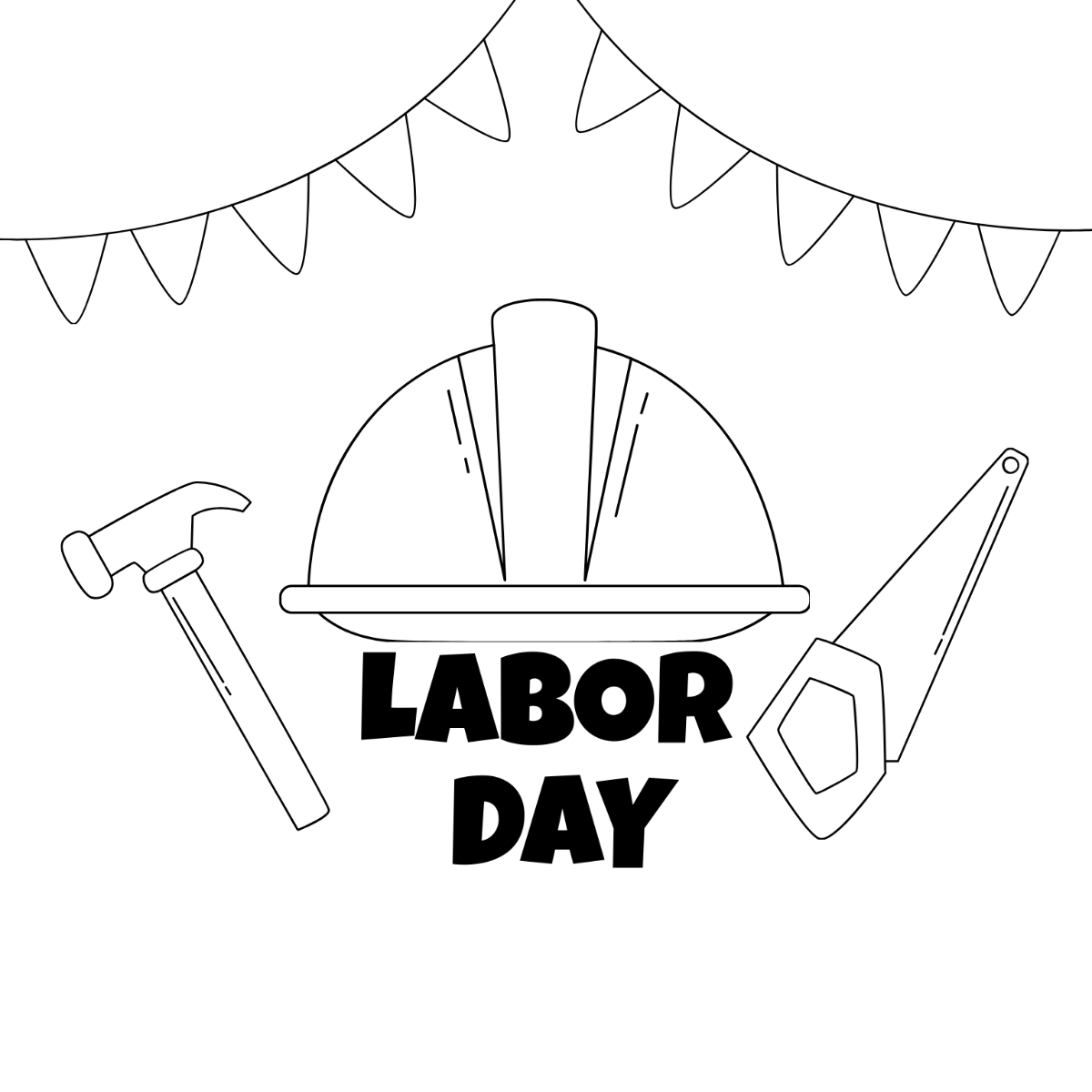 Labor Day Illustration Drawing Template