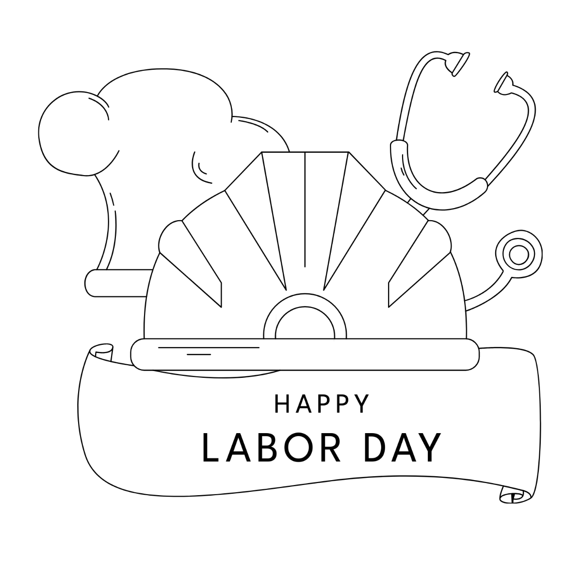Labor Day Illustrator Drawing Template