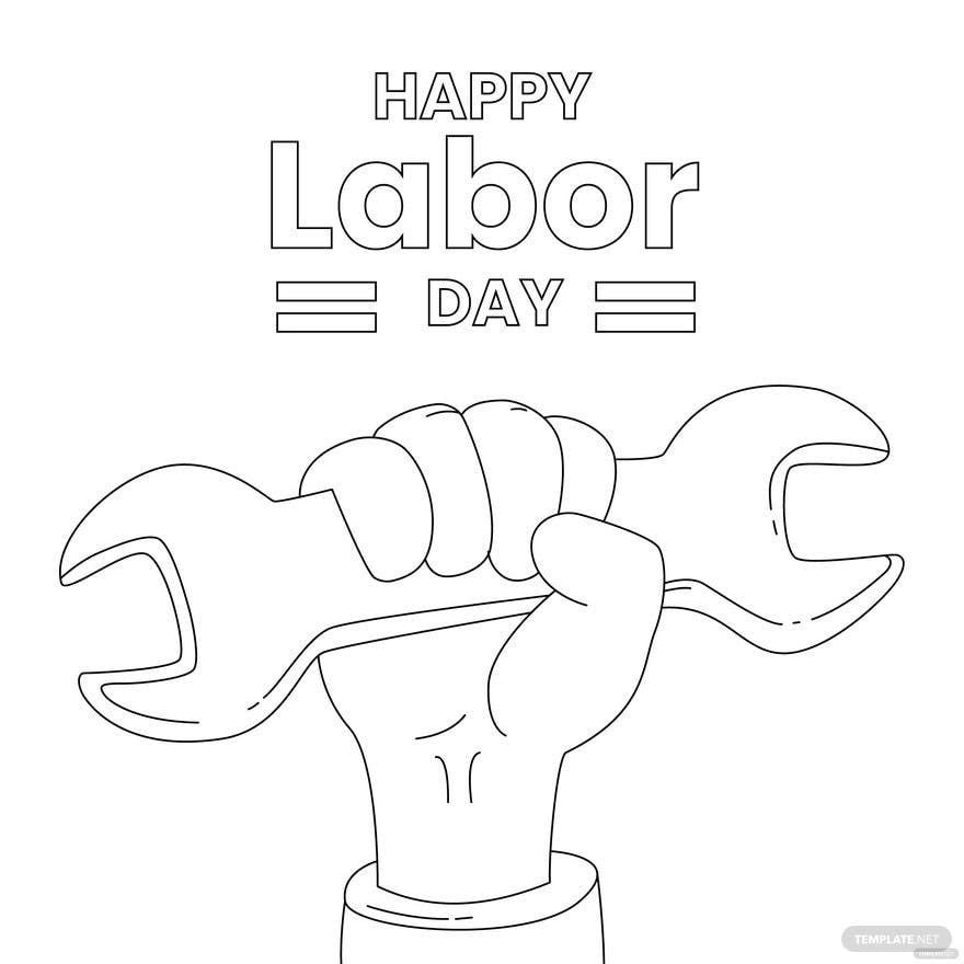 Happy Labor Day Vector Drawing in Illustrator, PSD, EPS, SVG, JPG, PNG