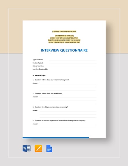 Interview Questionnaire