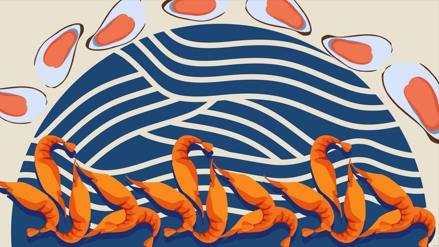 Free Sea Food Background in Illustrator, EPS, SVG, JPG, PNG
