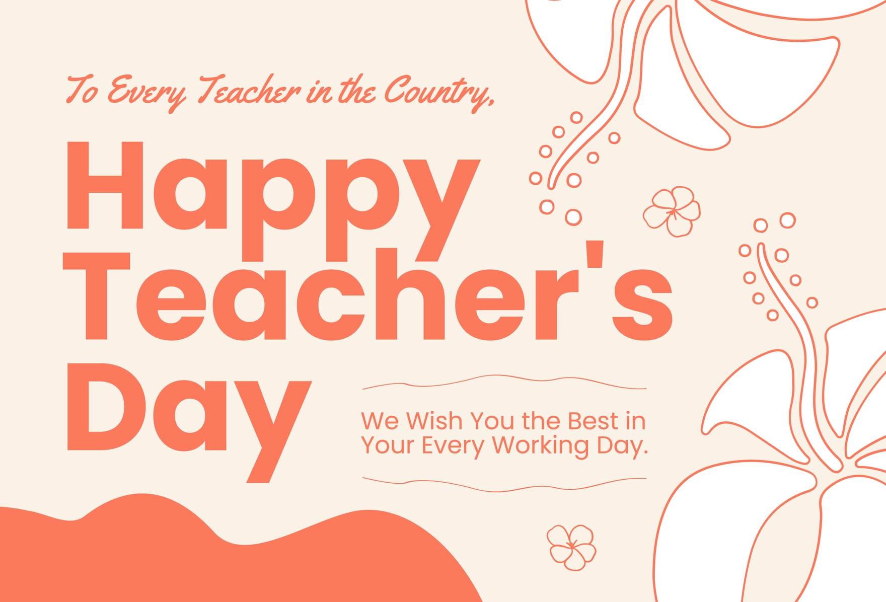 Teacher's Day Message Wishes in Word, Illustrator, PSD