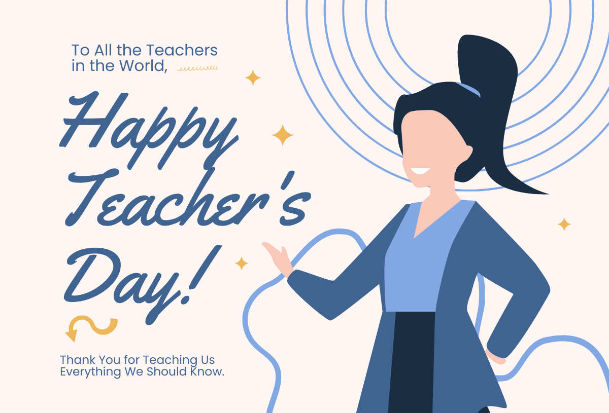 World Teacher's Day Message Wishes Template
