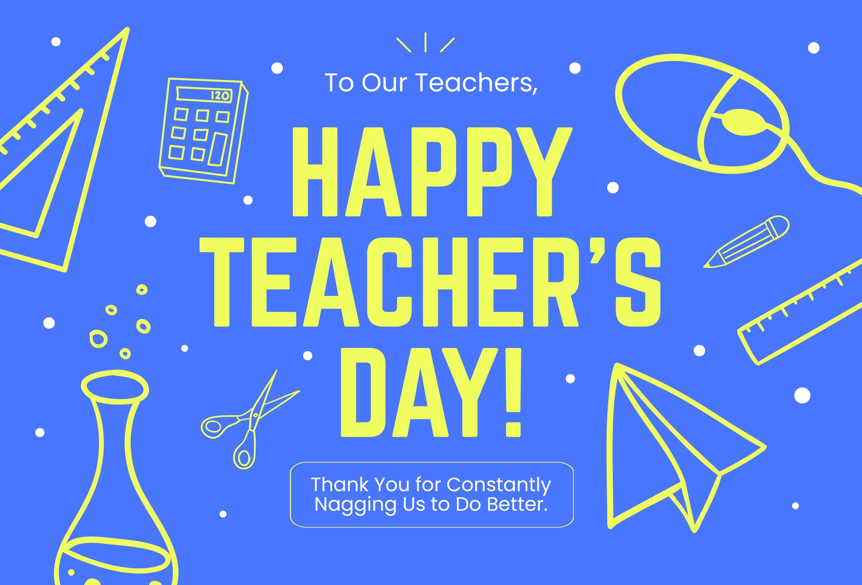 Teacher's Day Funny Messages in Word, Illustrator, PSD