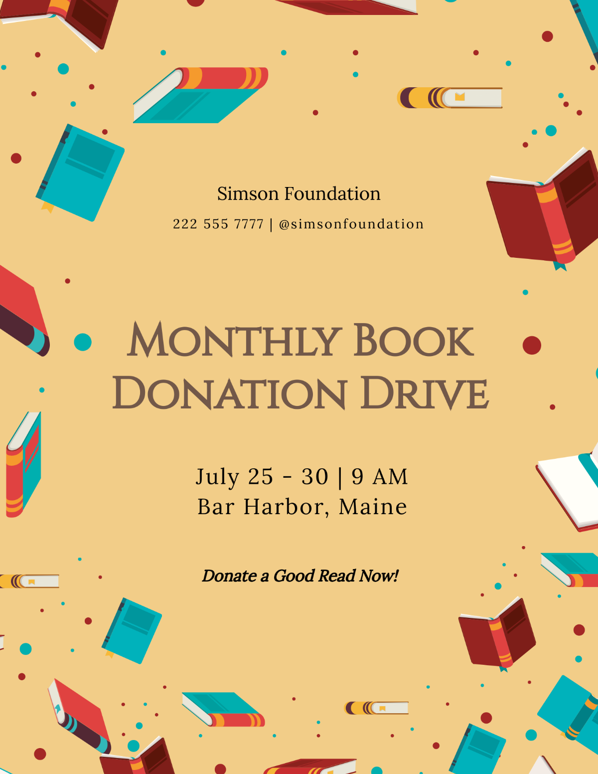 Book Donation Flyer Template