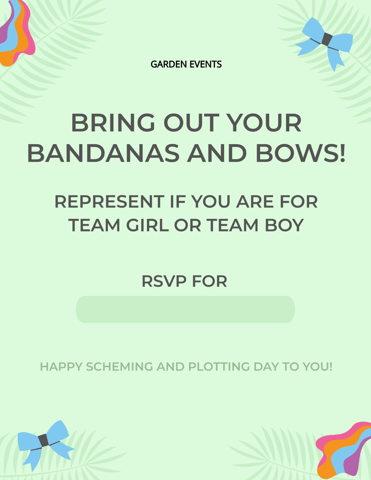 Bandanas And Bows Gender Reveal Flyer Template
