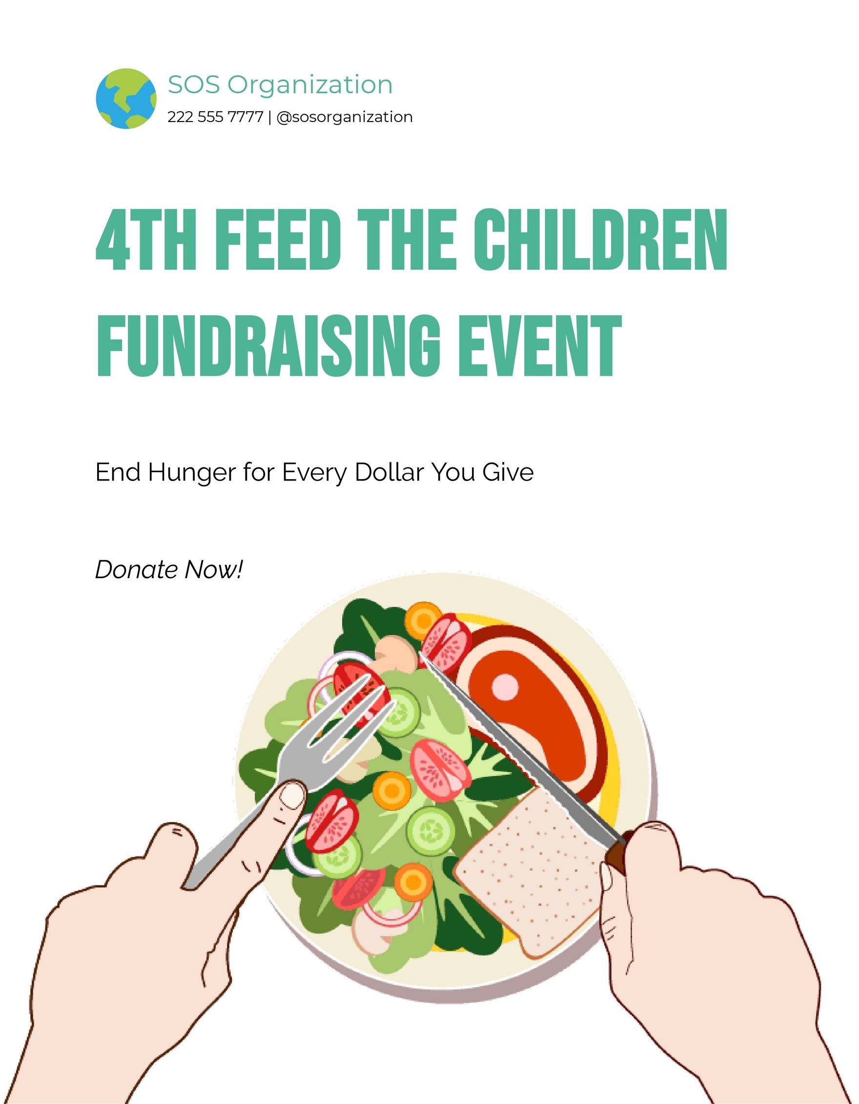 Donation Fundraiser Flyer Template