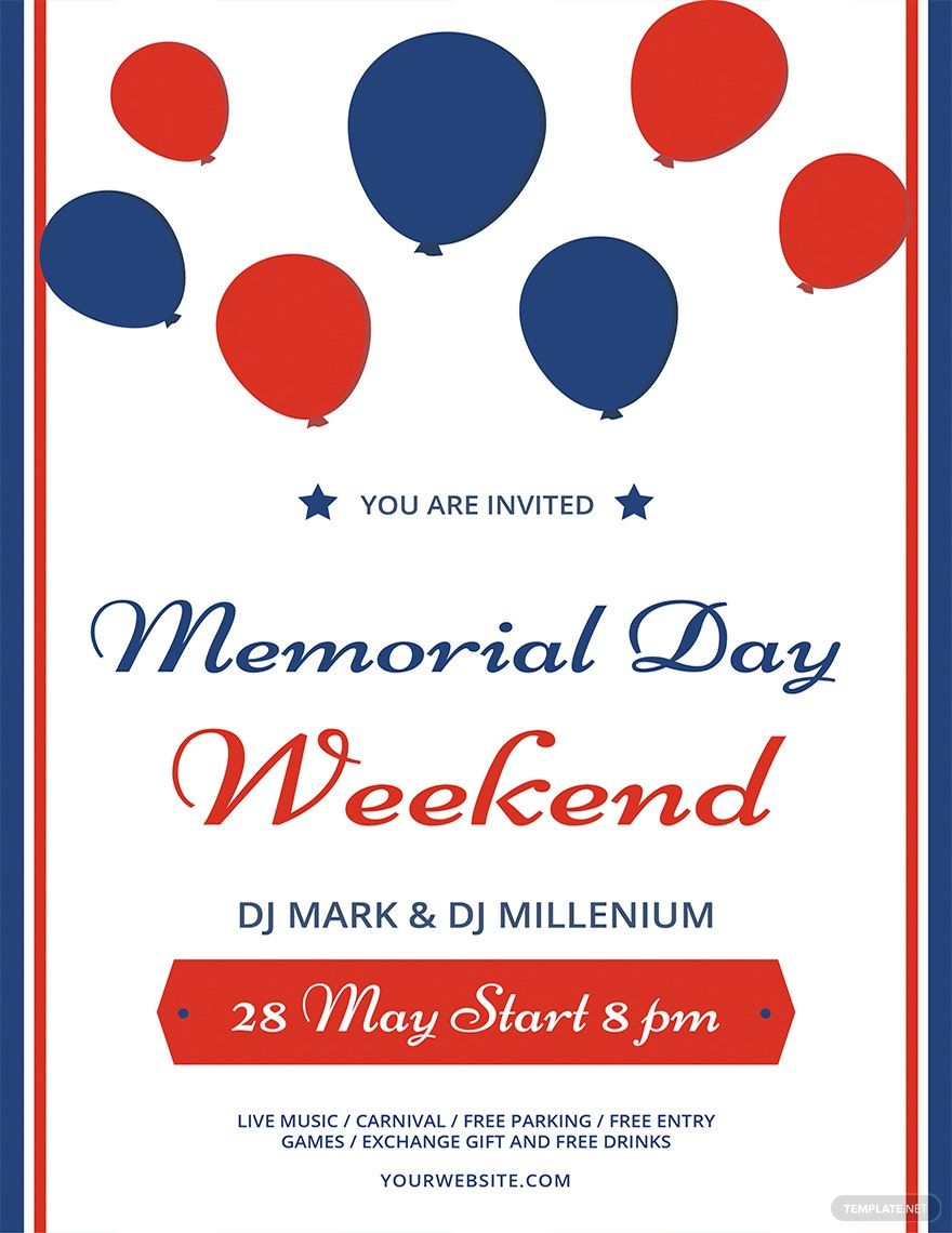 Memorial Day Weekend Flyer Template