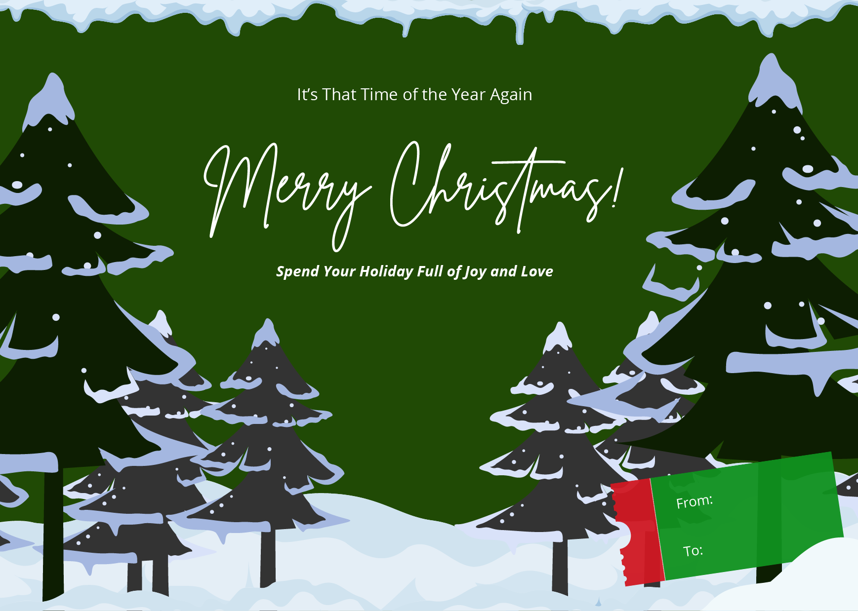 Blank Holiday Greeting Card Template