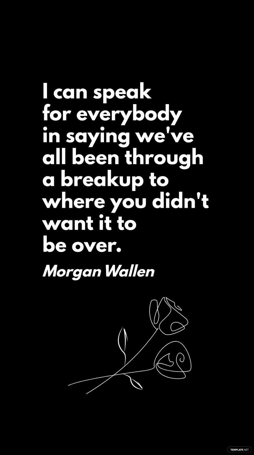 Morgan Wallen - I can speak for everybody in saying we've all been through a breakup to where you didn't want it to be over.