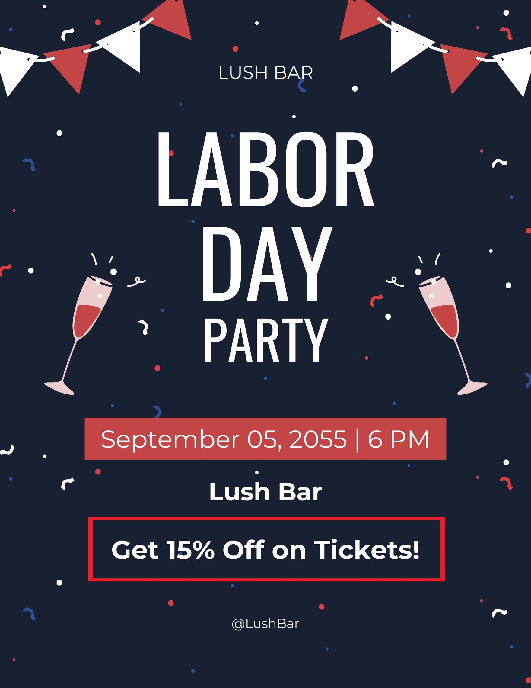 Flat Labor Day Flyer Template