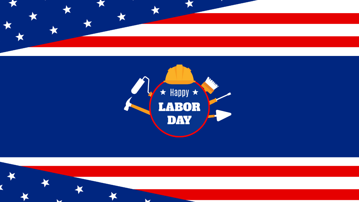 Free Flat Labor Day Background Template