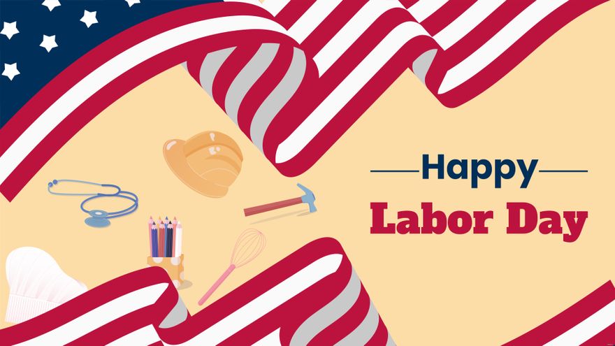 Free Realistic Labor Day Background in Illustrator, EPS, SVG, JPG, PNG