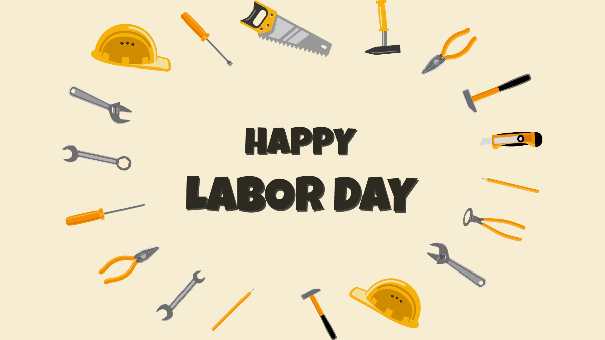 Labor Day Background With Tools Template