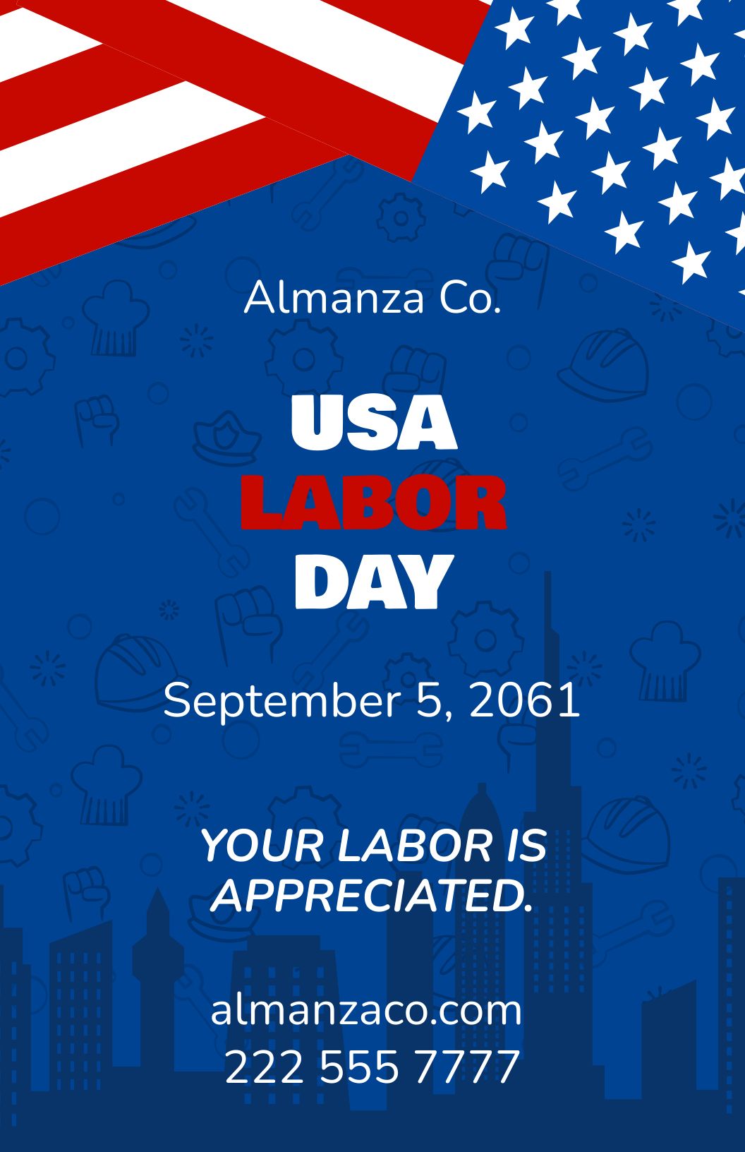 USA Labor Day Poster Template