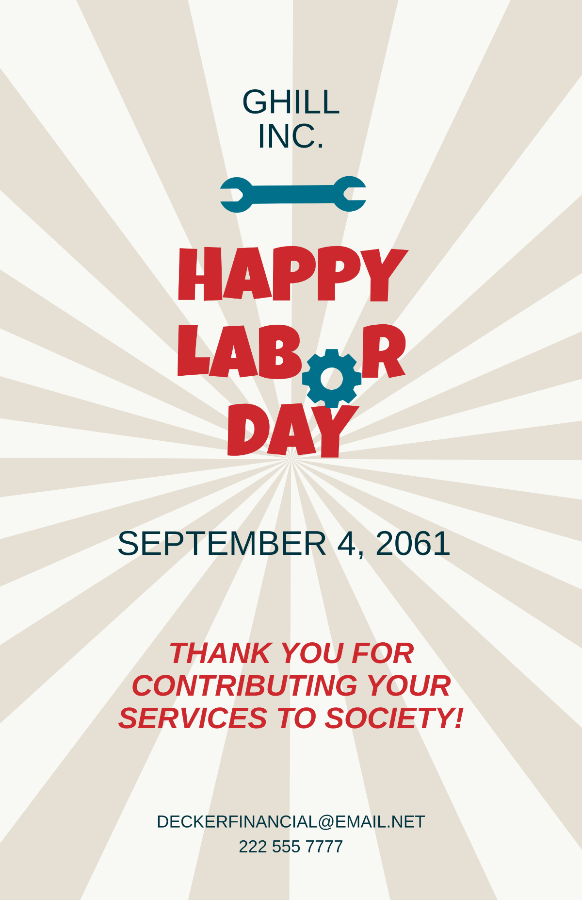 Happy Labor Day Retro Poster Template