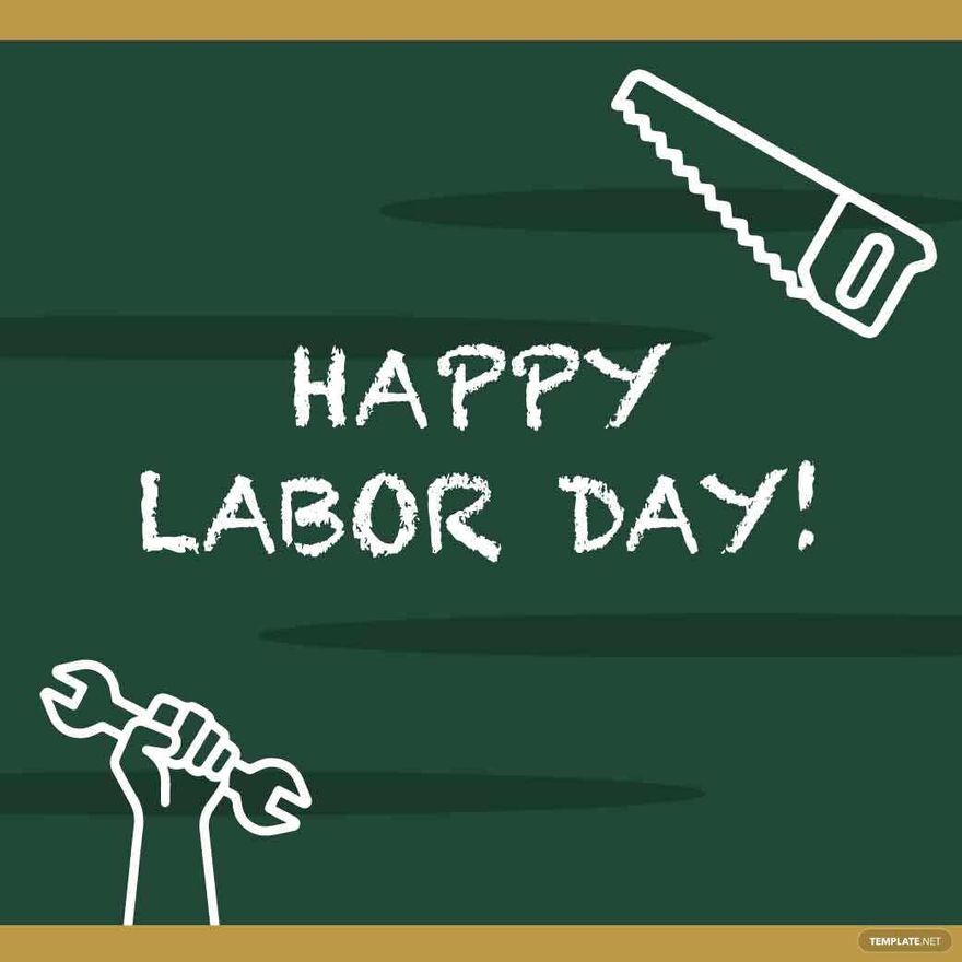 Free Happy Labor Day Chalkboard Clip Art in Illustrator, EPS, SVG, JPG, PNG