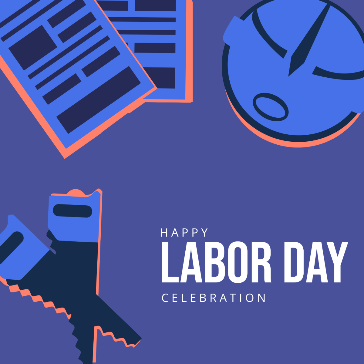 Happy Labor Day Celebration Clip Art Template