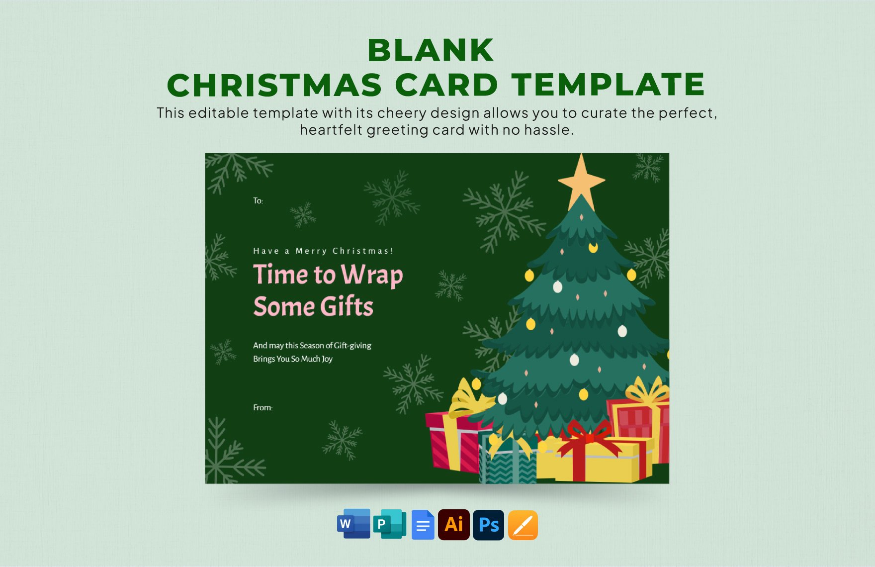 Blank Christmas Greeting Card Template