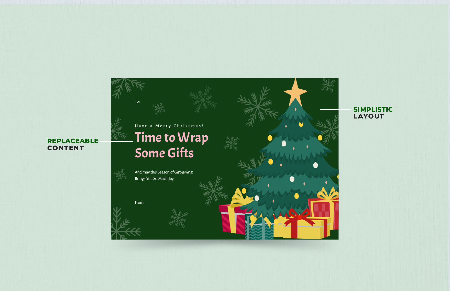 Blank Christmas Greeting Card Template