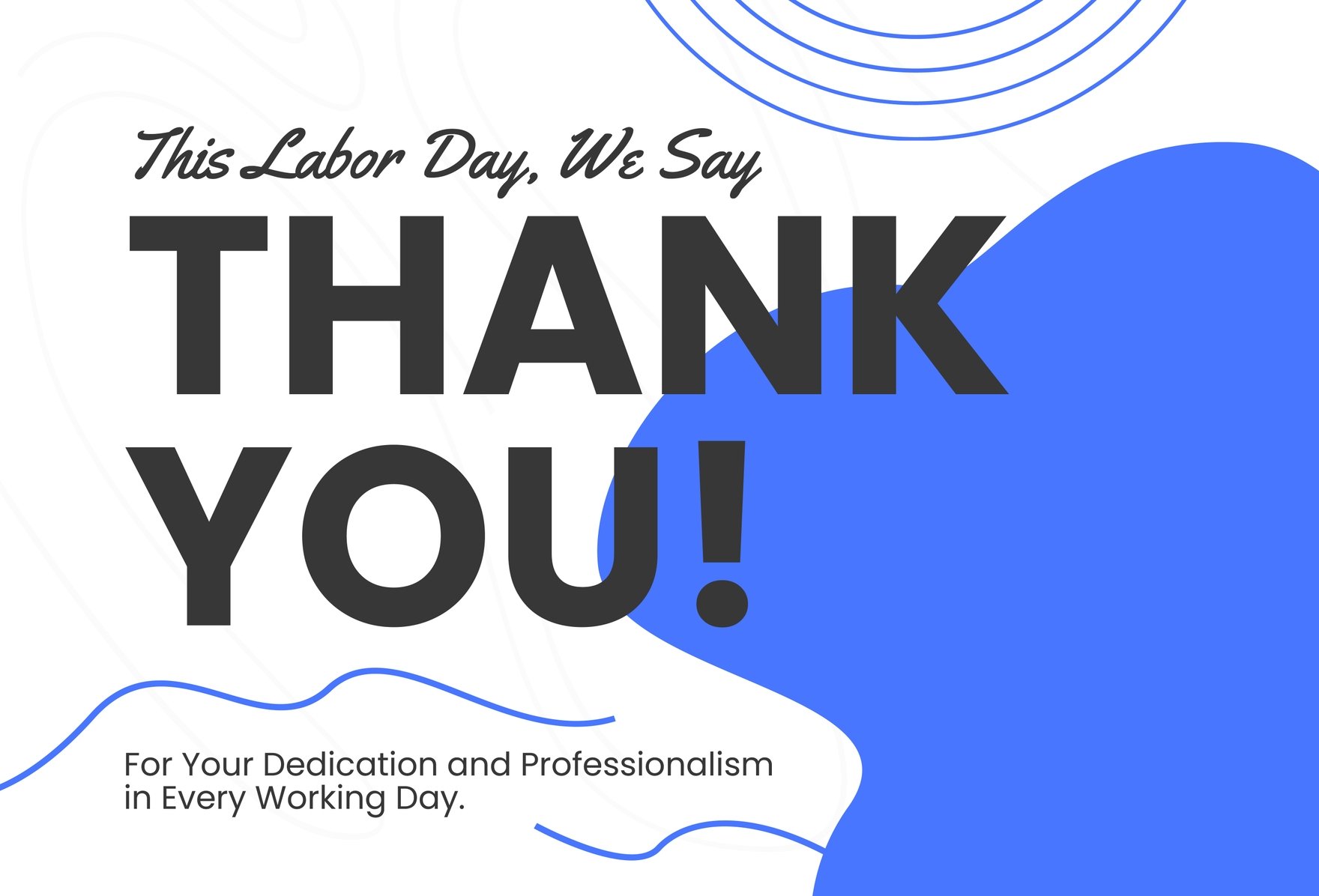 Free Labor Day Thank You Greeting Card