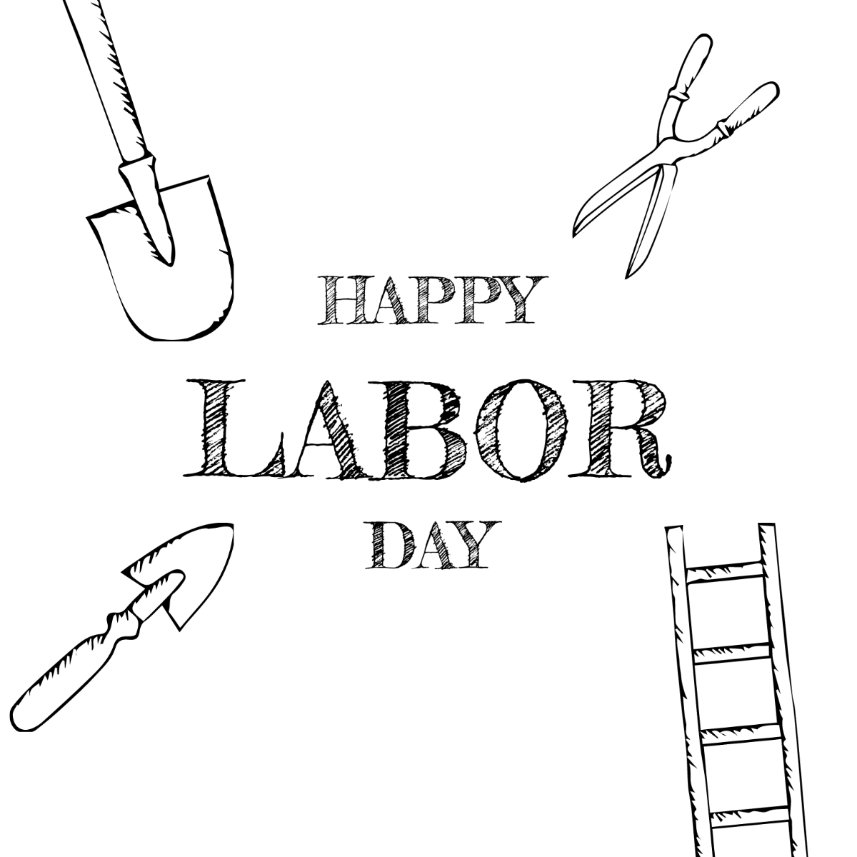 Free Labor Day Chalk Design Drawing Template