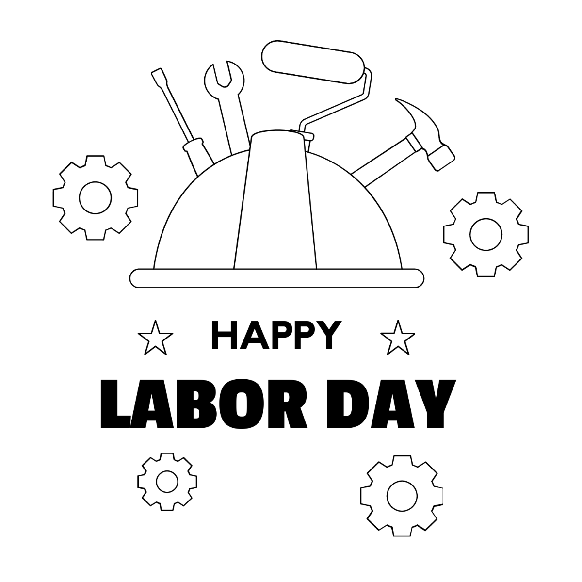 Labor Day Design Drawing Template