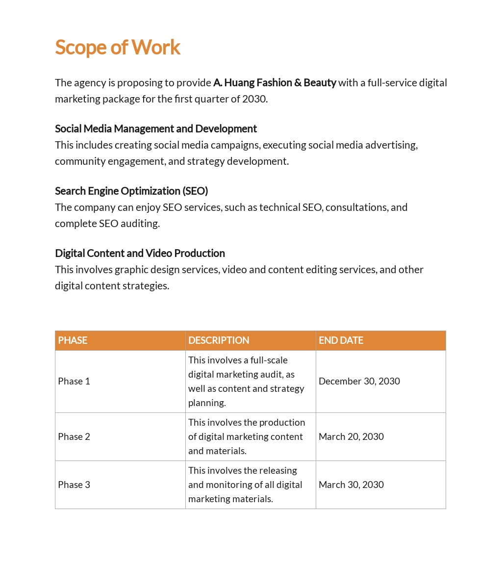 Free Digital Marketing Proposal Template Printable Templates