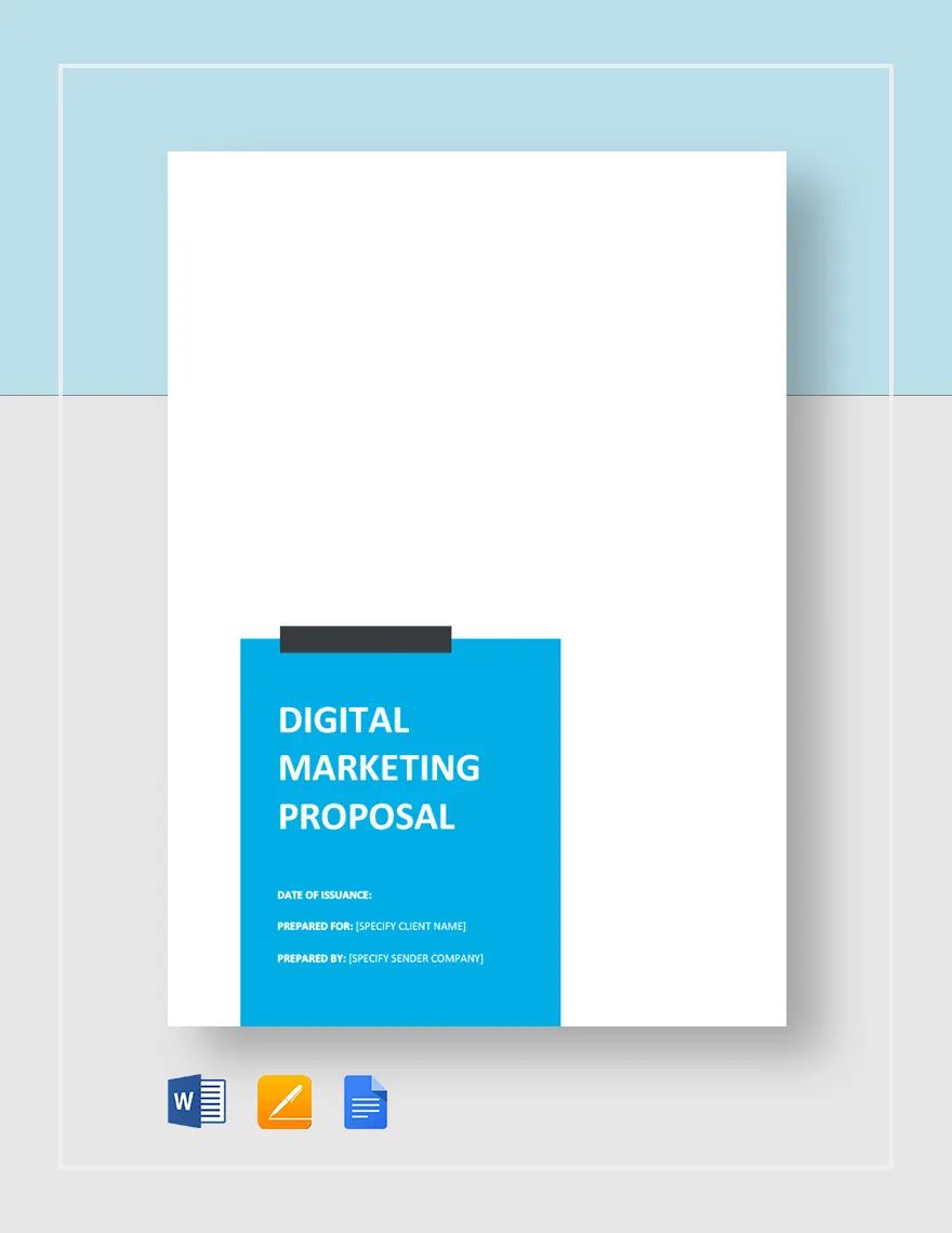 Digital Marketing Proposal Template in Word, Google Docs, PDF, Apple Pages