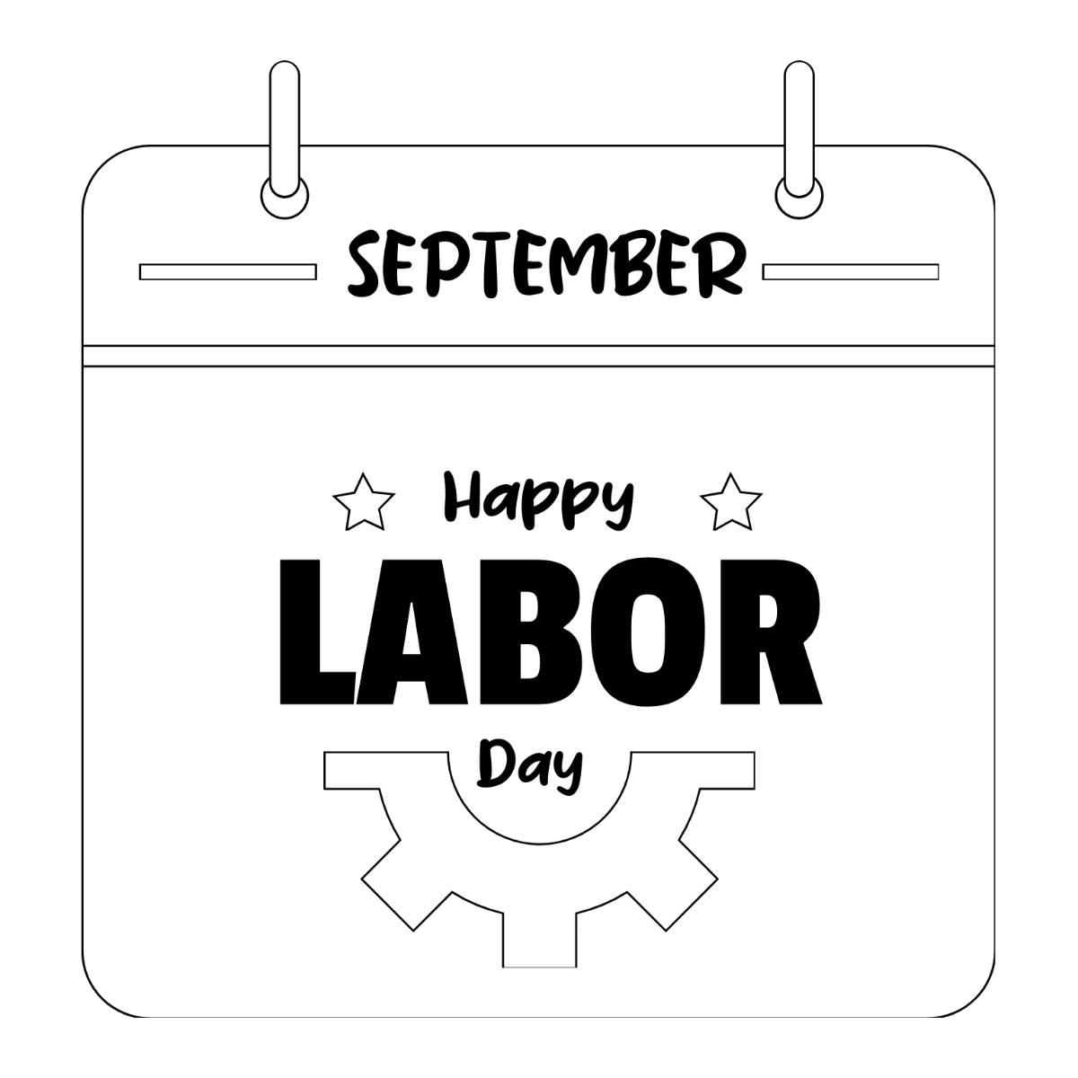 Free Labor Day Calendar Drawing Template