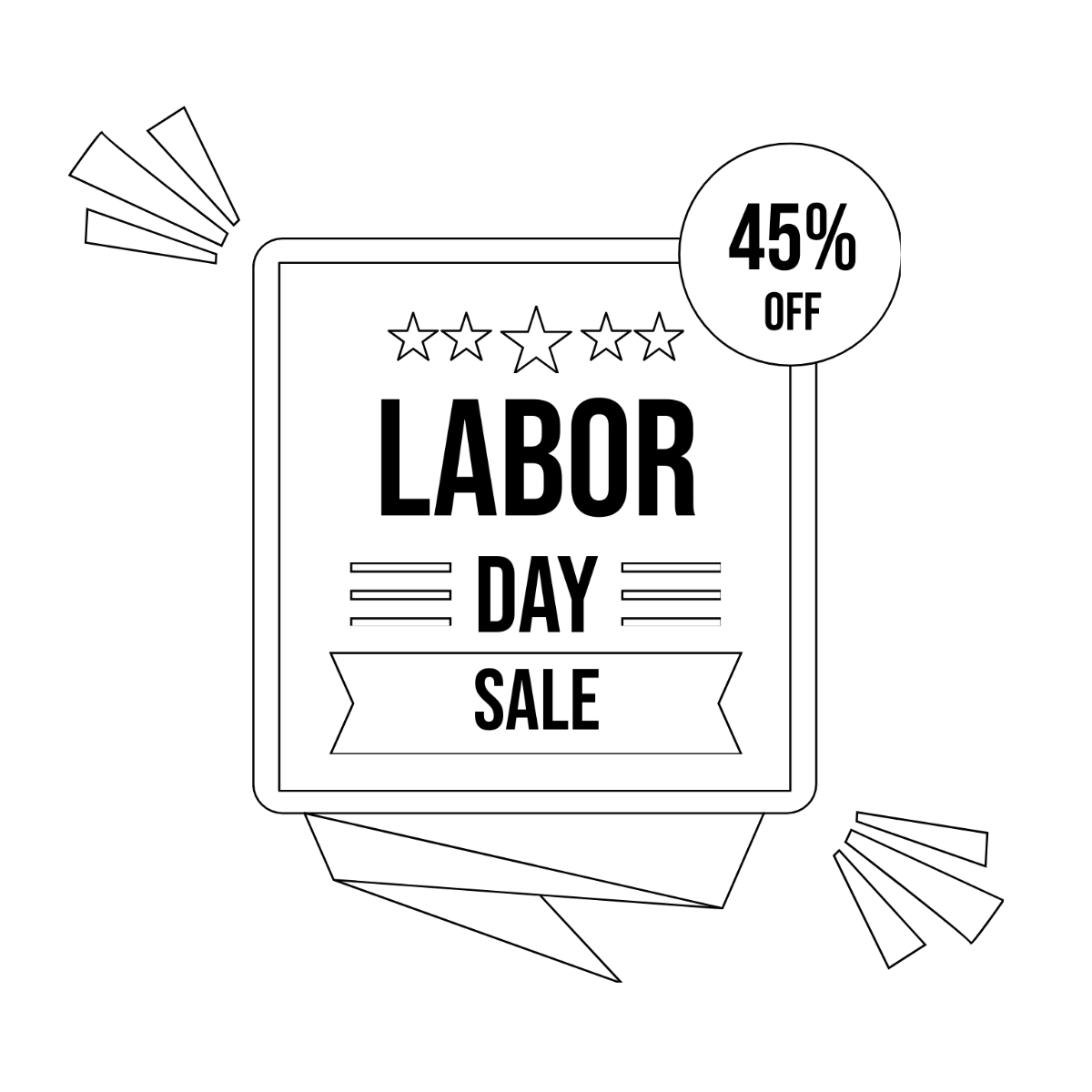 Free Labor Day Sale Drawing Template