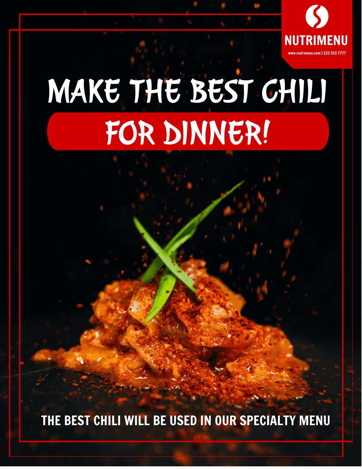 Chili cook off dinner flyer
