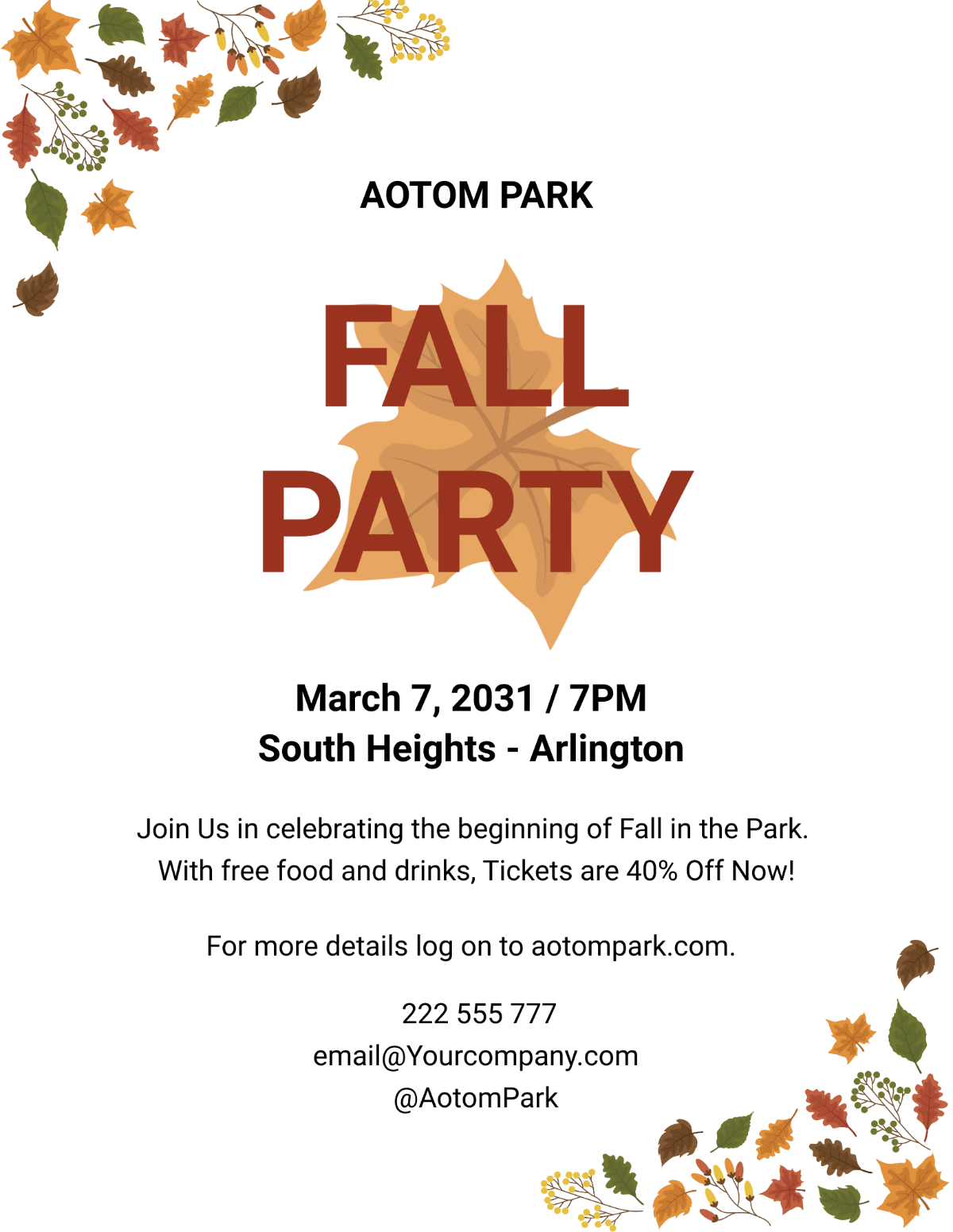 Rustic Fall Flyer Template