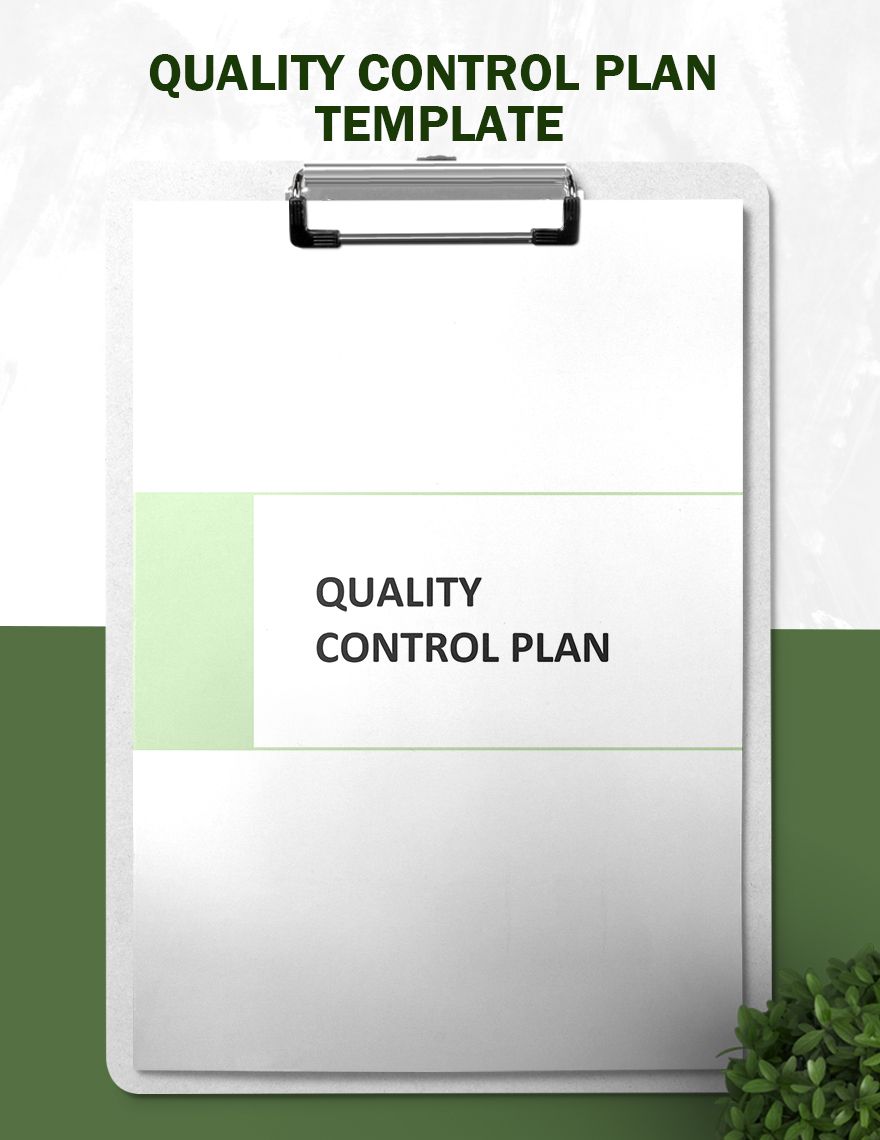 Quality Control Plan Template